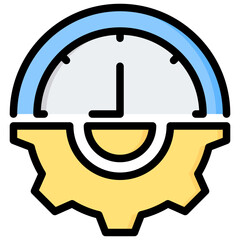 Work Hours Outline Color Icon