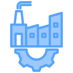 Industrial Revolution Blue Icon