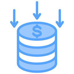 Cost Reduction Blue Icon
