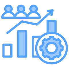 Employee Productivity Blue Icon