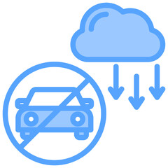 Reduce Air Pollution Blue Icon