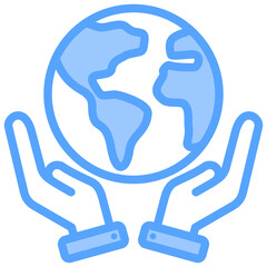 Save The Planet Blue Icon