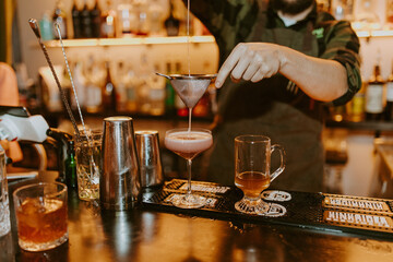Fancy Cocktail being Served