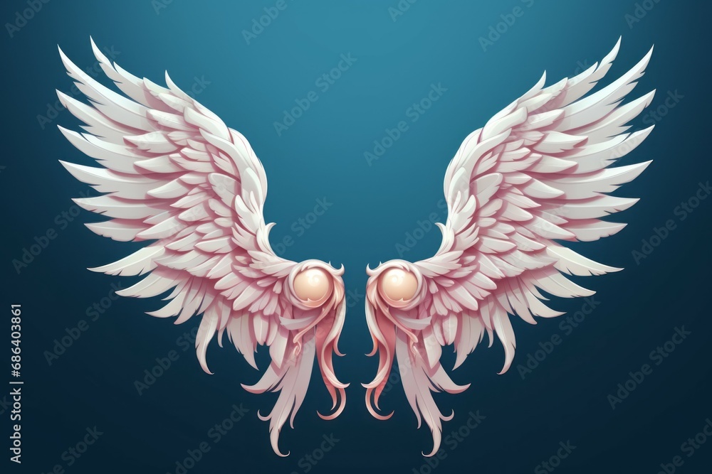 Poster wings of cupid. background with selective focus and copy space