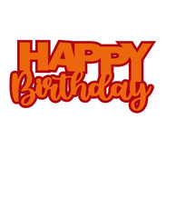 HAPPY BIRTHDAY TOPPER PARA TORTA V ECTORIZADA PLANTILLA