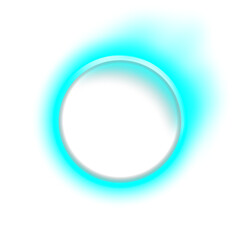 blue neon circle frame