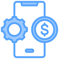 Financial Technology Blue Icon