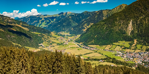 Alpine summer view at Mount Stubnerkogl, Bad Gastein, St. Johann im Pongau, Salzburg, Austria