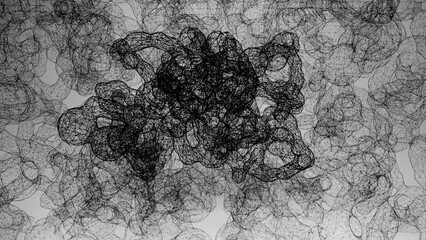 3d rendered abstract black and white mesh
