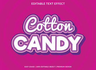 cotton candy editable text effect template use for business logo and brand