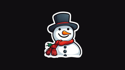 Christmas Snowman with a red scarf and hat, Snowman isolated