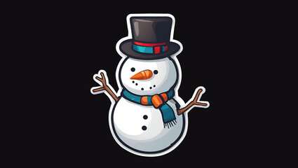 Christmas Snowman with a scarf and hat,  Snowman isolated