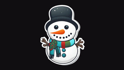 Christmas Snowman with a scarf and hat, Snowman isolated