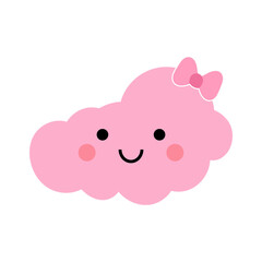 pink smiling cute cloud