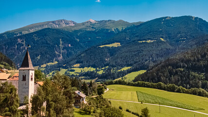 Alpine summer view near Tschoefs, Sterzing, Wipptal, Trentino, Bozen, South Tyrol