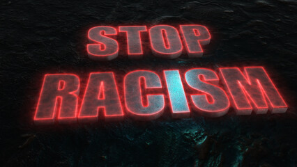 Stop racism animated text stop racism laser stroke