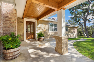 The front view of a house