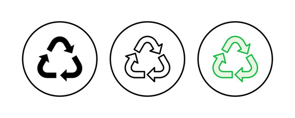 Recycle icon set. Recycling vector icon.