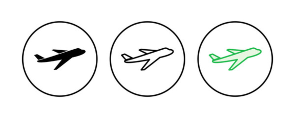 Plane icon set. Airplane icon vector. Flight transport symbol. Travel illustration. Holiday symbol