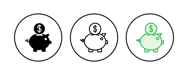 Piggy bank icon vector. piggy money icon