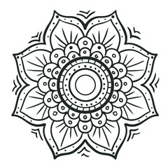 Mandala. Round Ornament Pattern. Decorative ornament in ethnic oriental style. Outline doodle hand draw vector illustration.