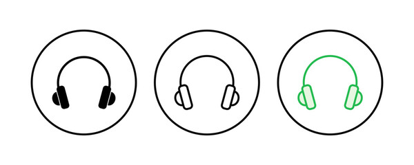 Headphone icon set. Headvector icon symbols