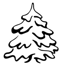  Christmas tree logo on white background, silhouette