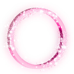 glowing circle shape with glitters and sparks