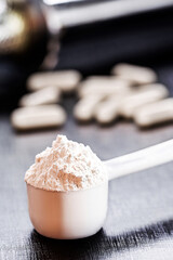 Sports supplement, creatine, hmb, bcaa, amino acid or powdered vitamin.