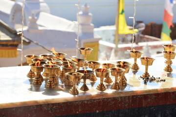 candlestick with the Boudhanath stupa in kathmandu