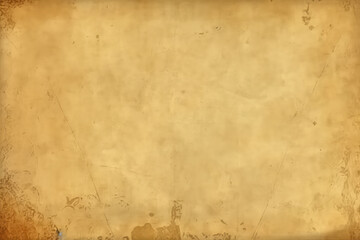 Old vintage paper with a glowing center and grunge vignette. Cream Old Backdrop Background. Generative AI.