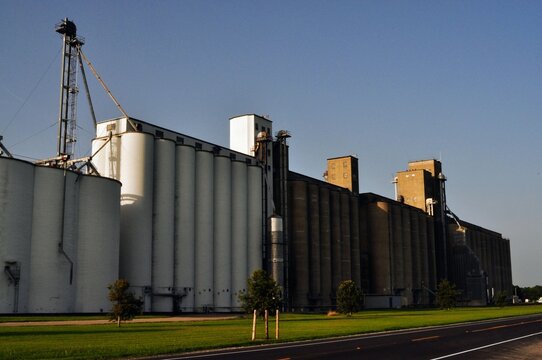 grain silos in the countryside