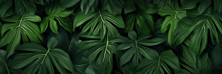 Tropical palm leaves. Lush green palm leaves