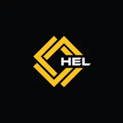 Foto op Plexiglas HEL letter design for logo and icon.HEL typography for technology, business and real estate brand.HEL monogram logo. © MstRomena