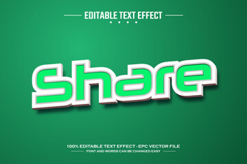 Share 3D editable text effect template