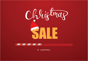 Christmas sale banner design. Christmas discount label design. Vector illustration.
