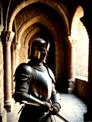 Portrait of a medieval knight