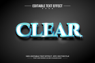 Clear 3D editable text effect template