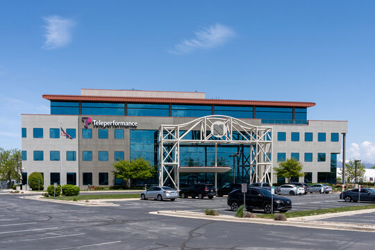 Teleperformance office in Salt Lake City, UT, United States, May 9, 2023. Teleperformance SA is a multinational company headquartered in France.