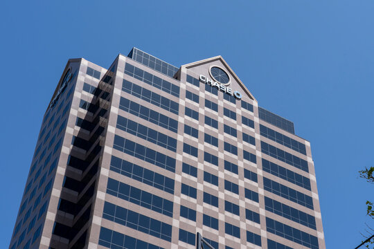 Chase office building in Salt Lake City, Utah, USA, on May 11, 2023. JPMorgan Chase Bank, N.A., doing business as Chase, is an American national bank. 