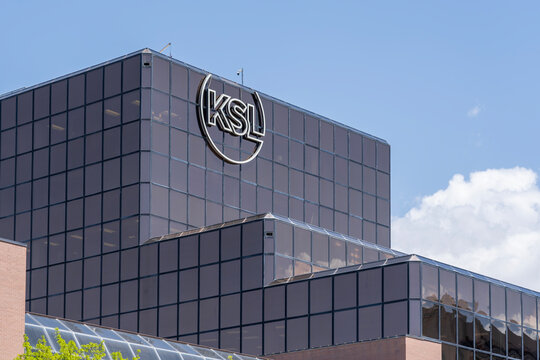 KSL Broadcast House in Salt Lake City, Utah, USA, May 11, 2023. KSL-TV is a television station.  