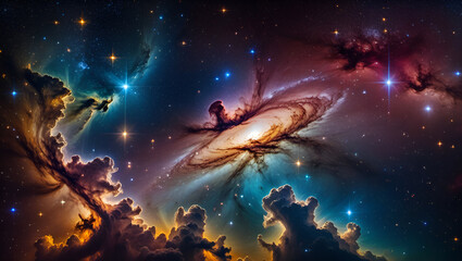 Obraz na płótnie Canvas space background, Galatic starscape in space Panorama Starry galaxy ,