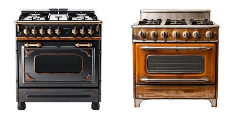 Fototapeta premium red and orange gas stove, transparent background