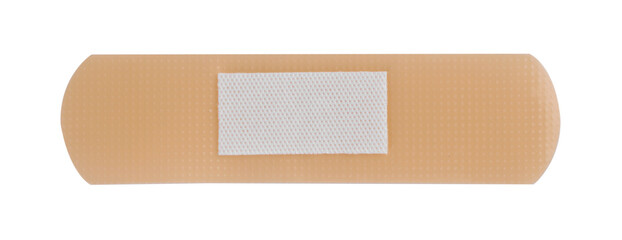 One medical adhesive bandage isolated on white, top view