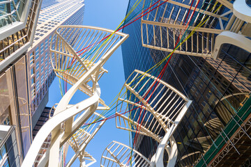 The Galleria Tree sculptures located next to Bankers Hall in downtown Calgary, Alberta, Canada, on July 3, 2023. 
