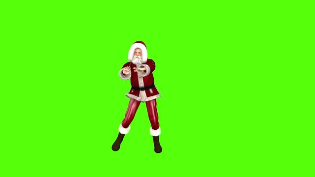 Santa Claus Para Para Dance Green Screen Animation Seamless Loop