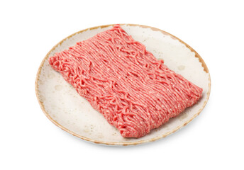 Fresh raw ground meat isolated on white