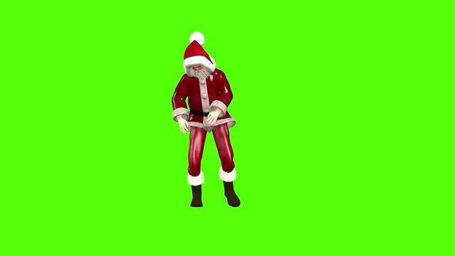 Santa Claus Zombie Headshot Green Screen Animation Seamless Loop