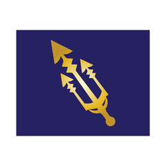 Simple vintage poseion trident spear template Logo design.