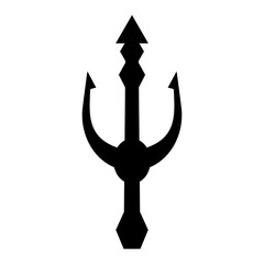 Simple vintage poseion trident spear template Logo design.